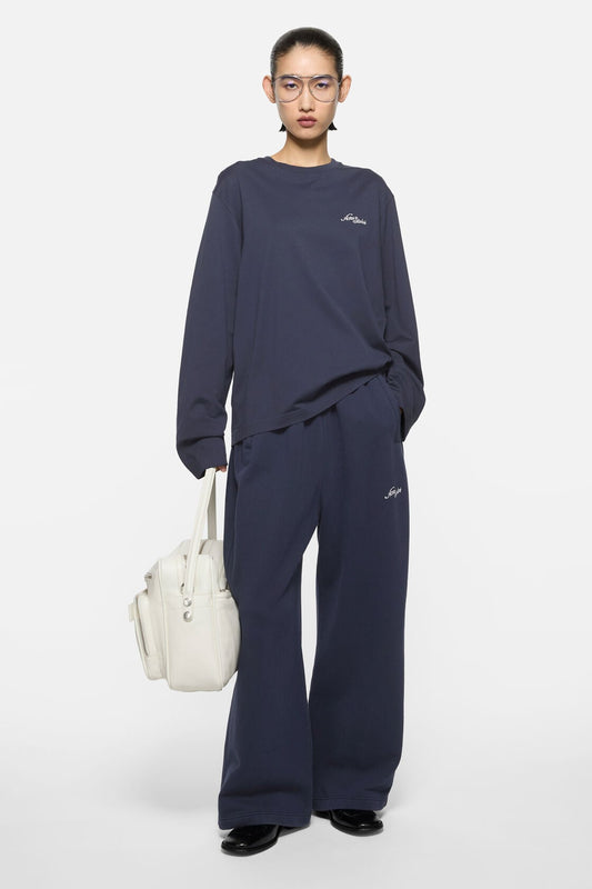 Acne Studios Fleece logo sweatpants - Dark navy