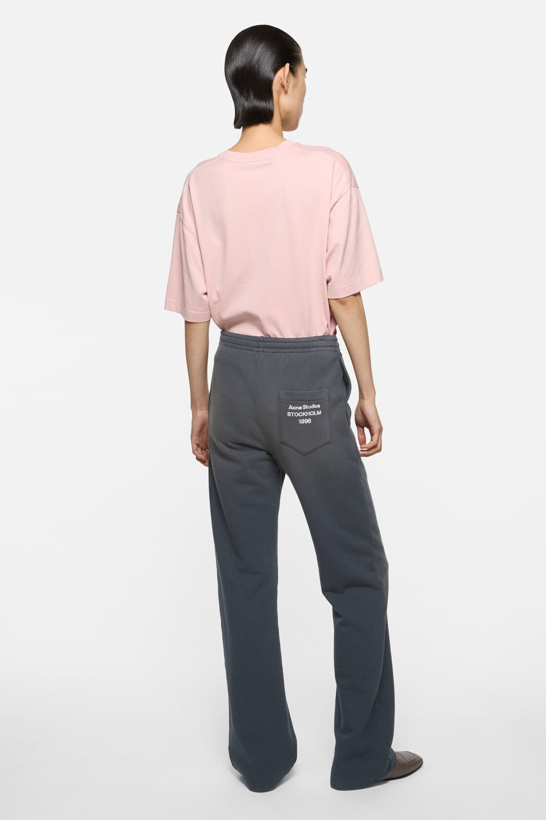Acne Studios Fleece trousers with stamp logo - Faded black