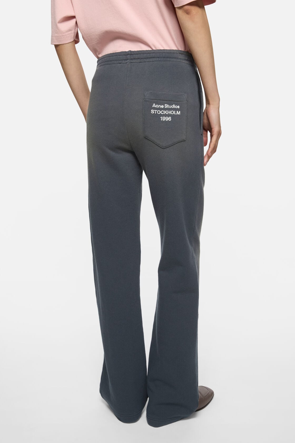 Acne Studios Fleece trousers with stamp logo - Faded black