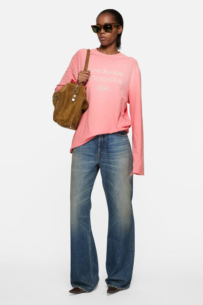 Acne Studios Sprayed 1996 logo t-shirt - Tango pink