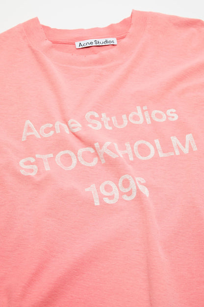 Acne Studios Sprayed 1996 logo t-shirt - Tango pink