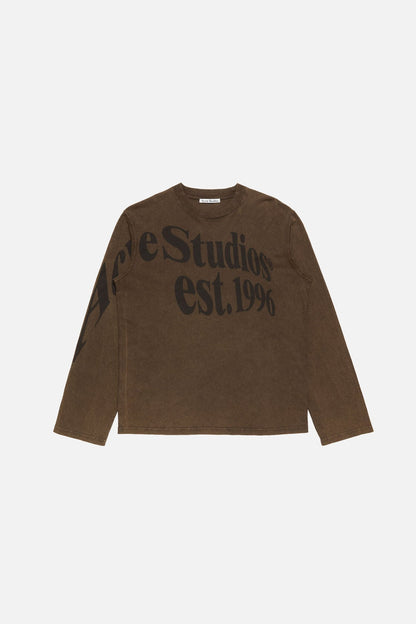 Acne Studios Projection logo t-shirt - Almond brown