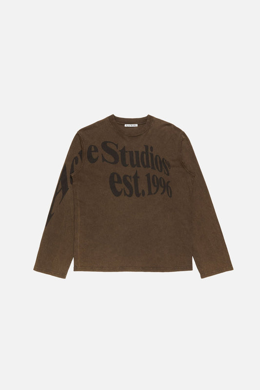 Acne Studios Projection logo t-shirt - Almond brown