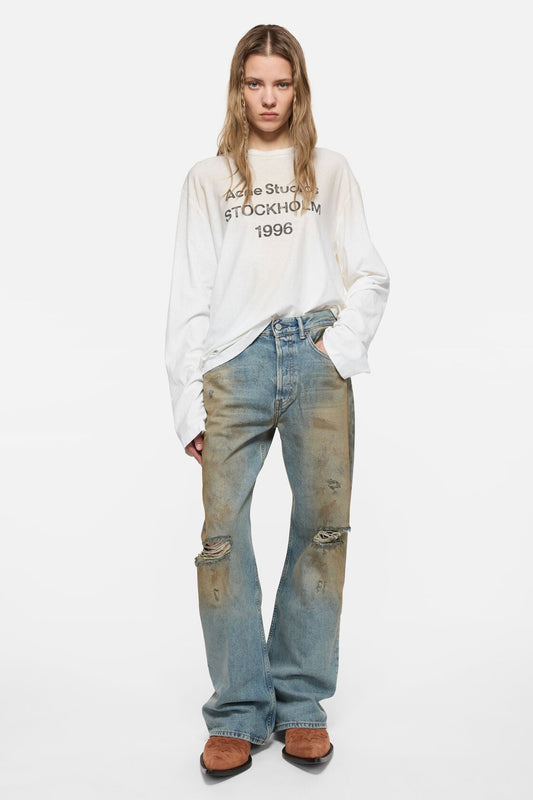 Acne Studios Sprayed 1996 logo t-shirt - Dusty white