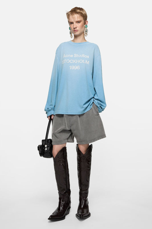 Acne Studios Sprayed 1996 logo t-shirt - Cornflower blue