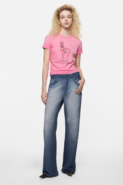 Acne Studios Fitted graphic t-shirt - Pink