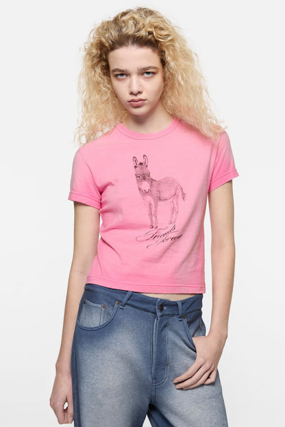 Acne Studios Fitted graphic t-shirt - Pink