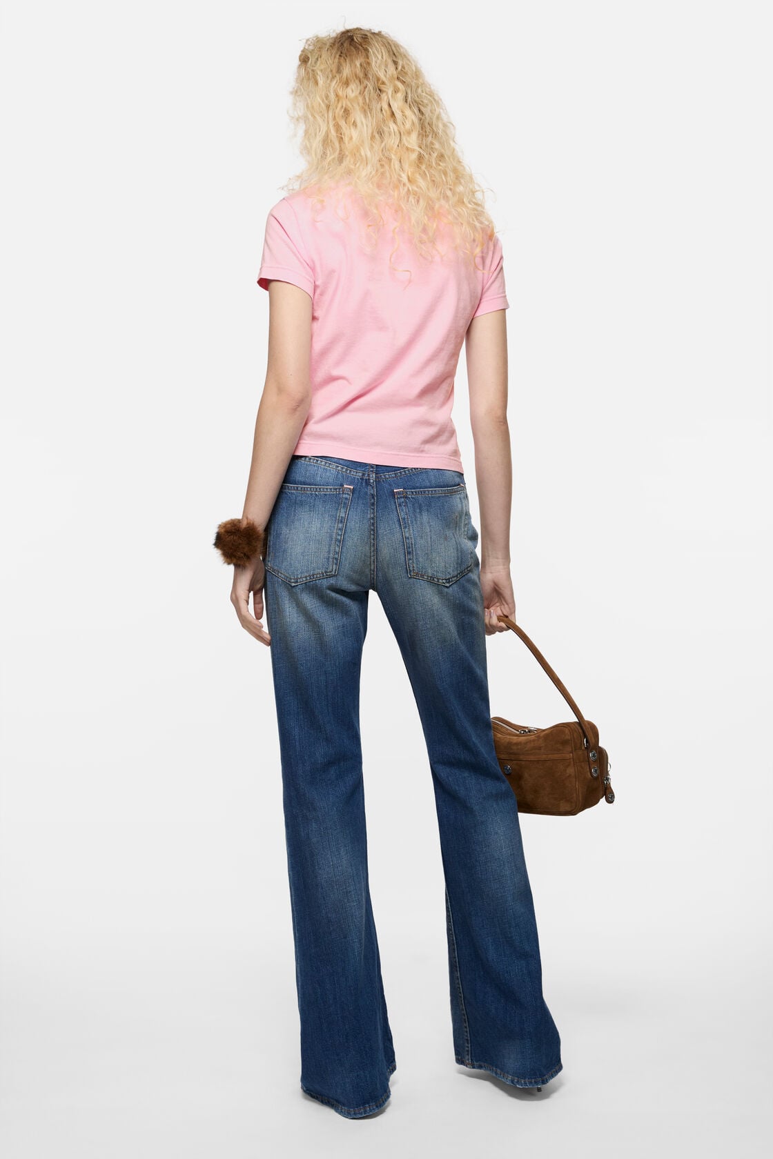 Acne Studios Fitted graphic  t-shirt - Pale Pink