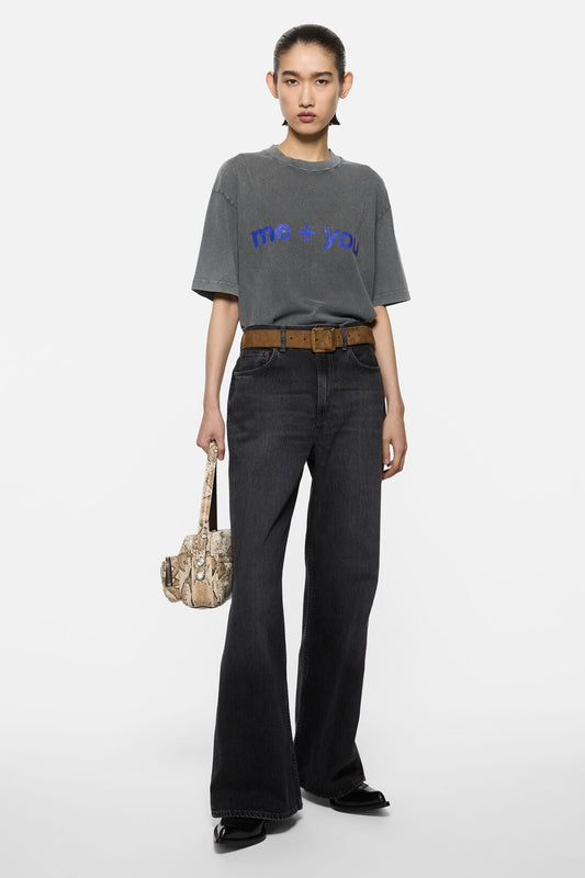 Acne Studios Glitter graphic t-shirt - Faded black