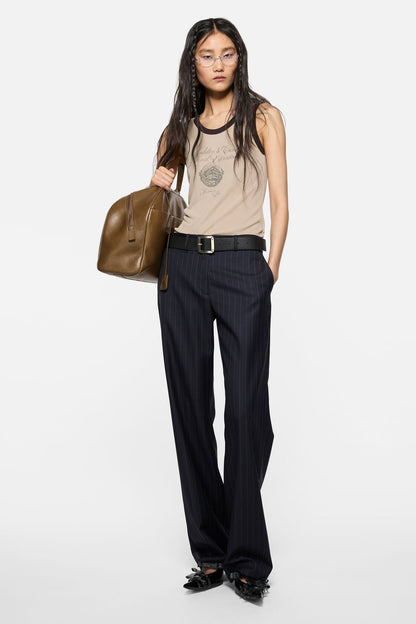 Acne Studios Ribbed tank top - Beige/black