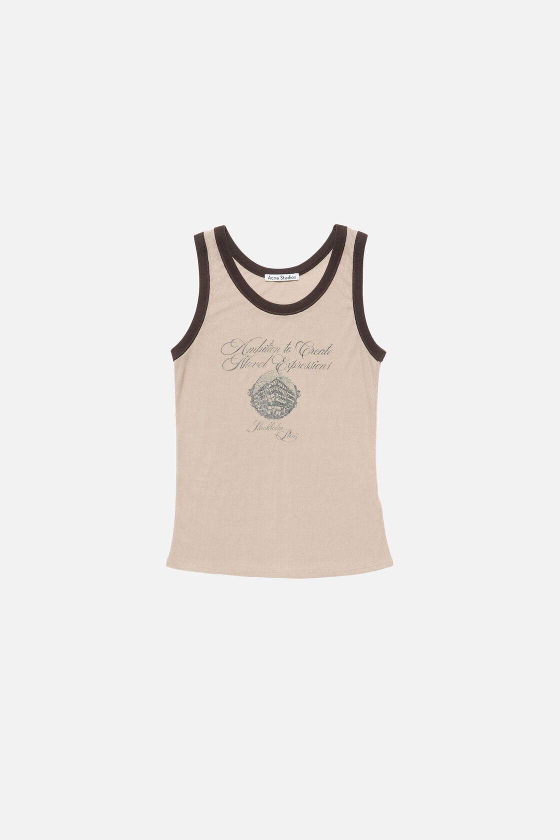 Acne Studios Ribbed tank top - Beige/black