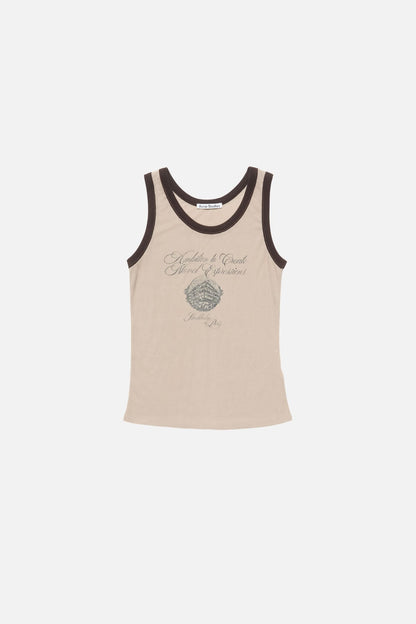 Acne Studios Ribbed tank top - Beige/black