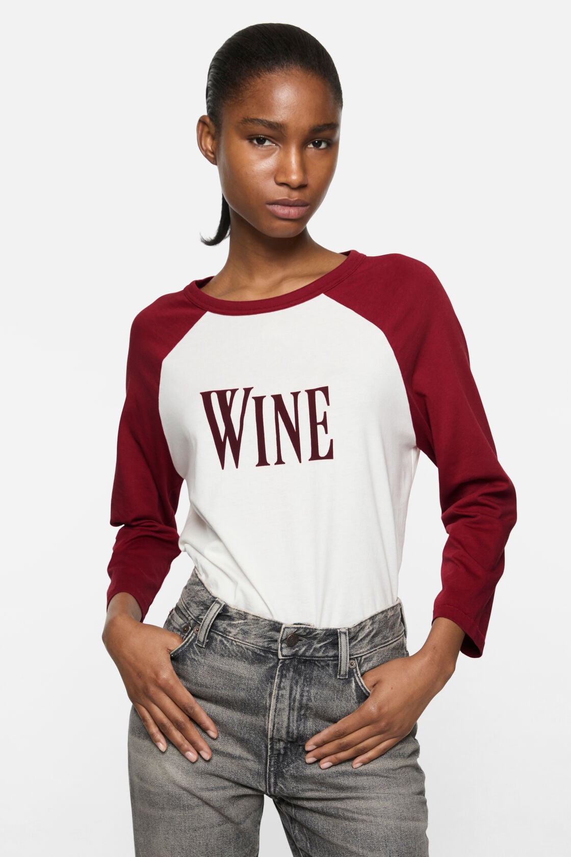 Acne Studios Wine graphic t-shirt - Burgundy/white