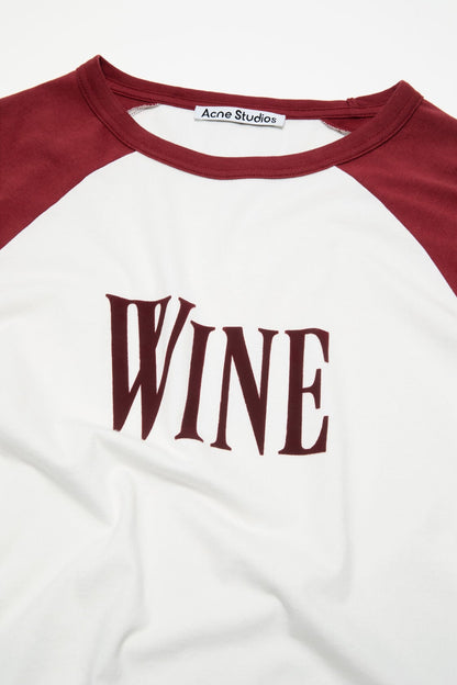 Acne Studios Wine graphic t-shirt - Burgundy/white