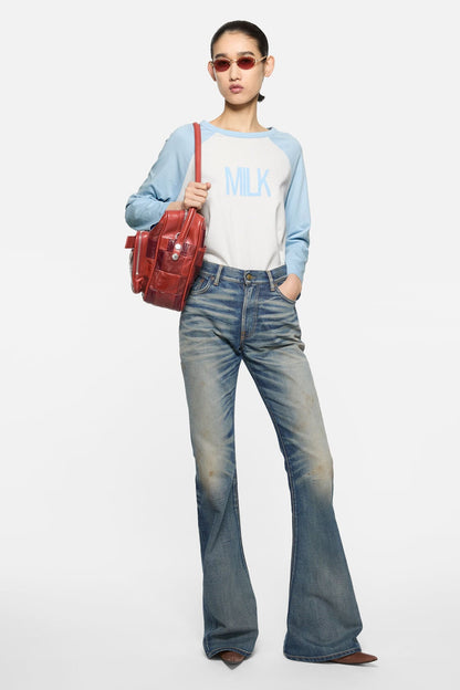 Acne Studios Milk graphic t-shirt - Pale blue/white