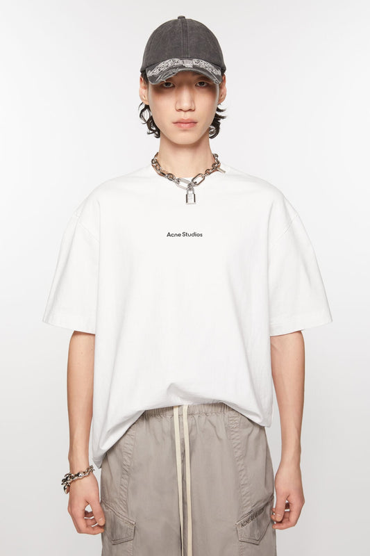 Acne Studios T-shirt stamp logo - Relaxed fit - Optic White