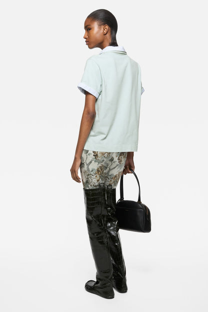 Acne Studios Layered polo shirt with logo - Light blue