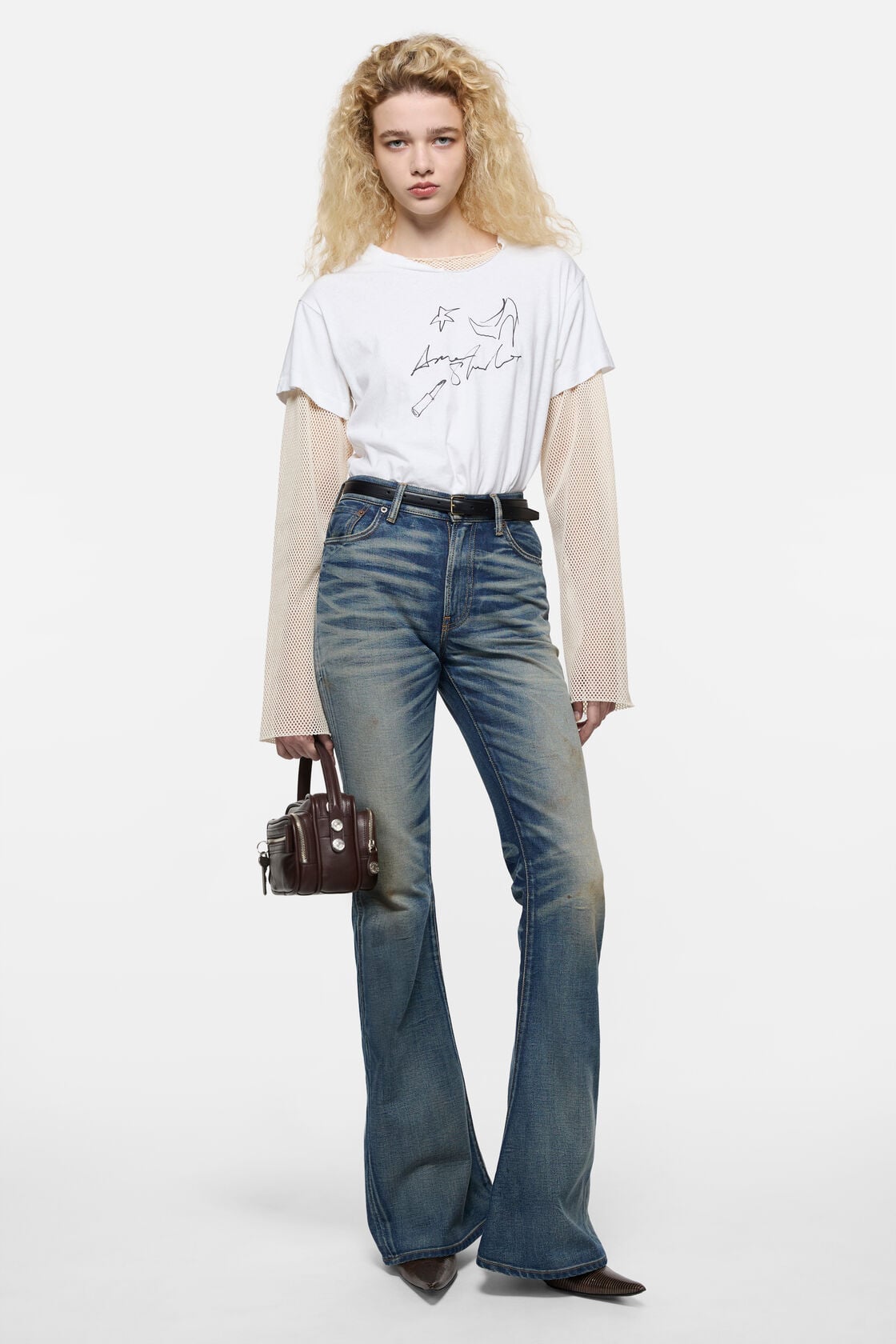 Acne Studios Layered mesh t-shirt - Off white