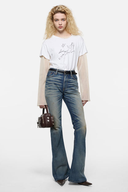 Acne Studios Layered mesh t-shirt - Off white