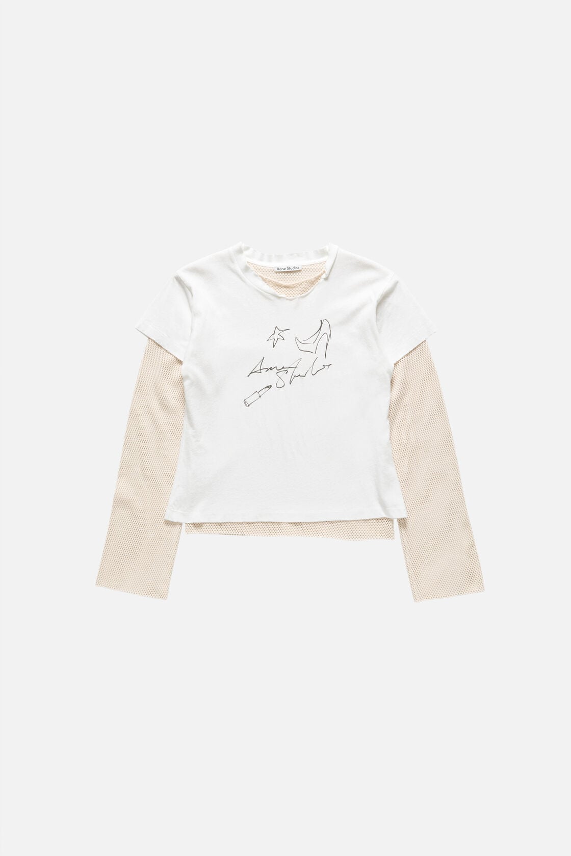 Acne Studios Layered mesh t-shirt - Off white