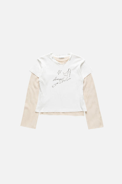 Acne Studios Layered mesh t-shirt - Off white