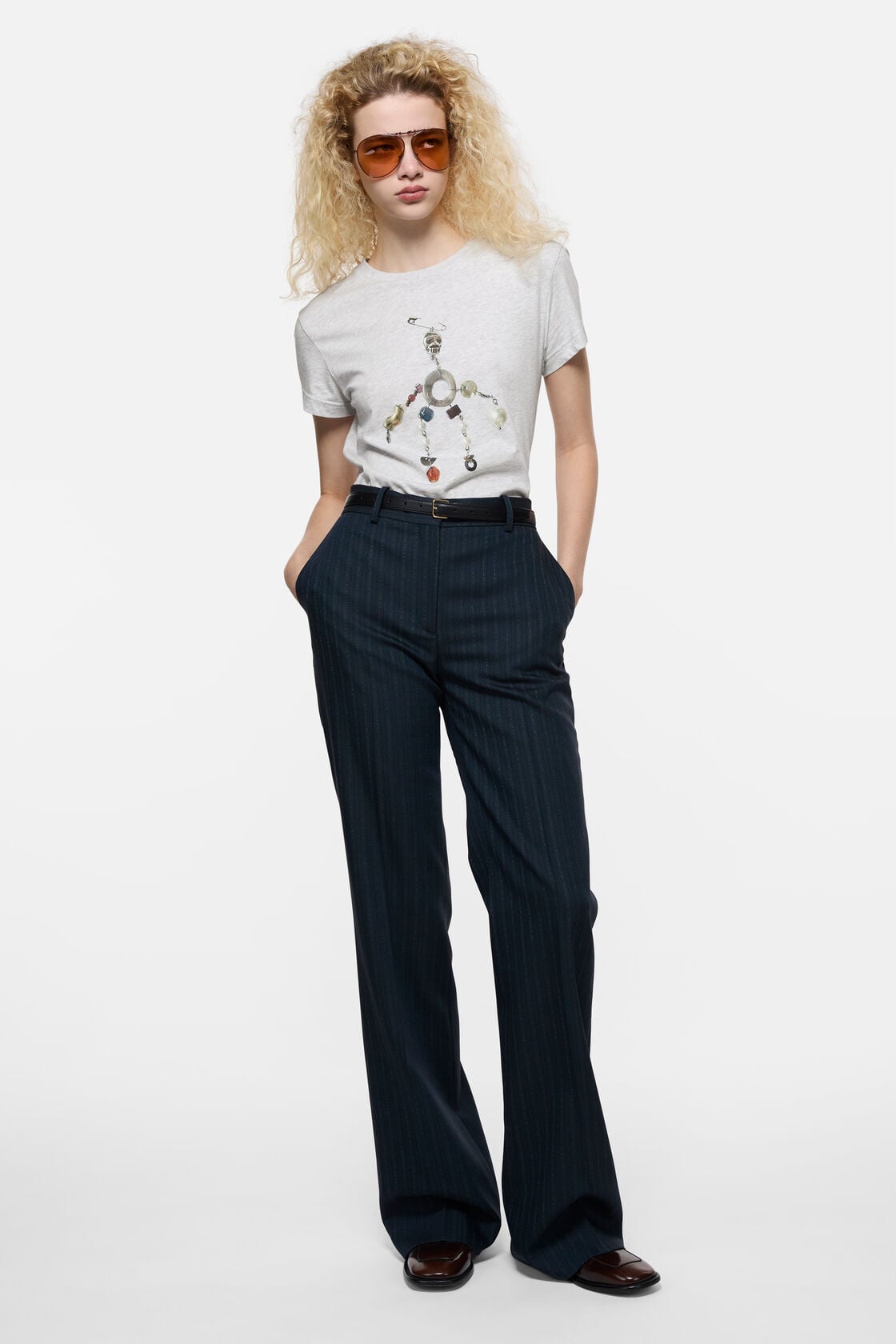 Acne Studios Fitted graphic t-shirt - Grey Melange