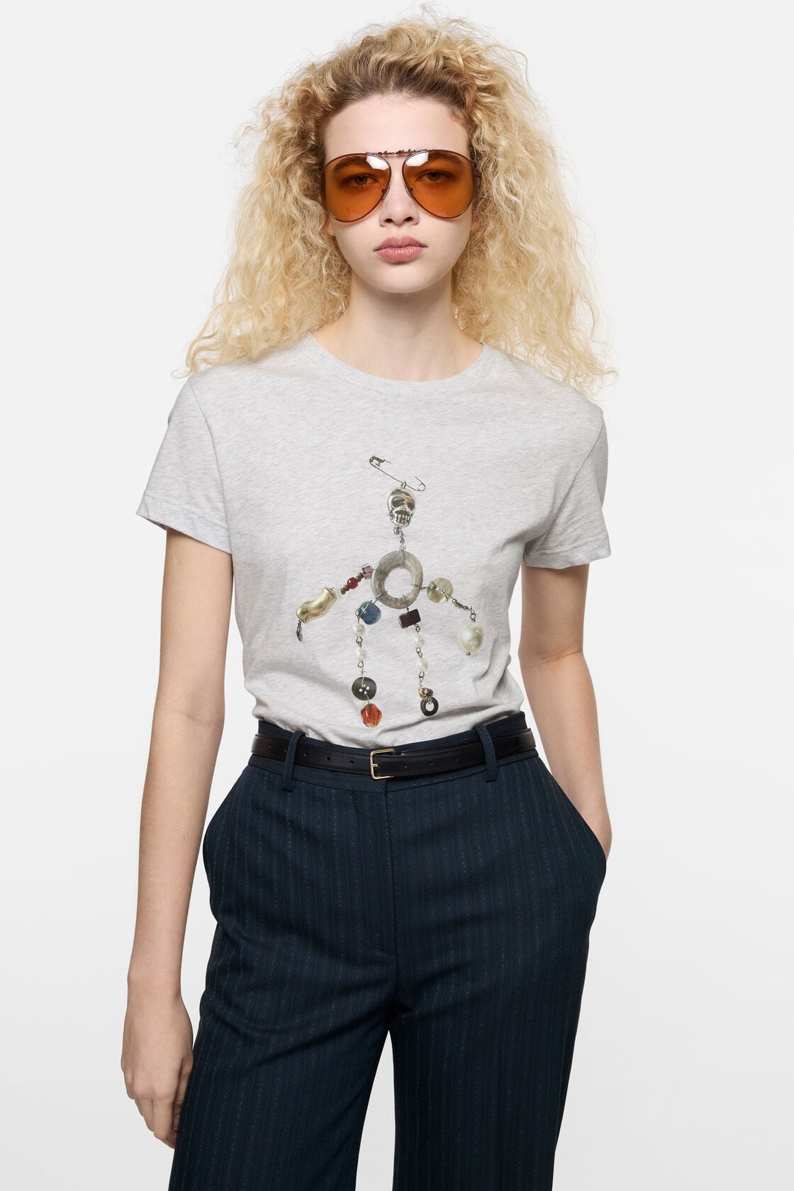 Acne Studios Fitted graphic t-shirt - Grey Melange