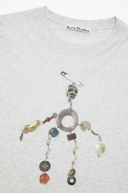 Acne Studios Fitted graphic t-shirt - Grey Melange