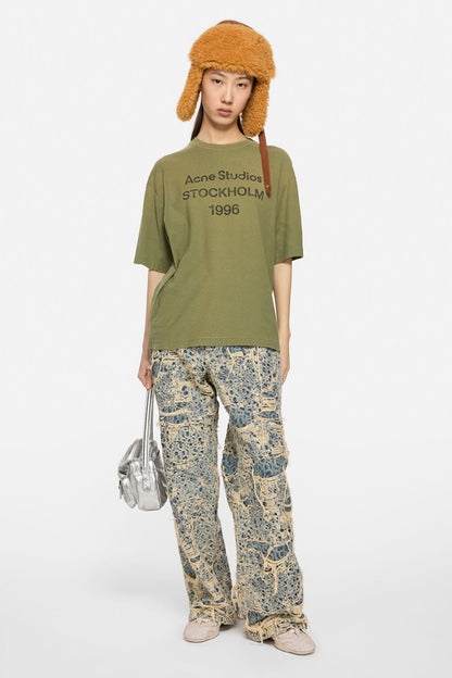 Acne Studios Sprayed logo t-shirt - Olive green