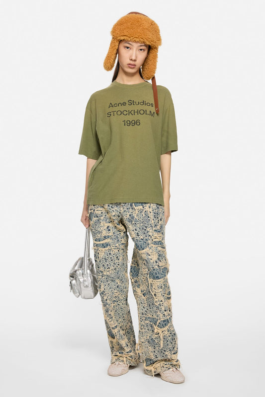Acne Studios Sprayed logo t-shirt - Olive green