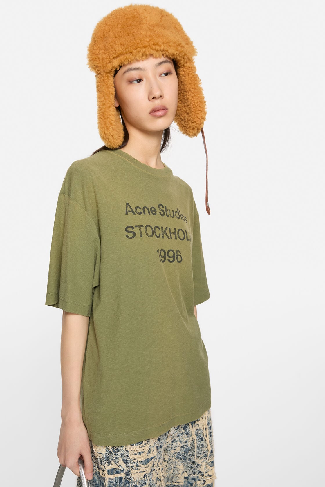 Acne Studios Sprayed logo t-shirt - Olive green