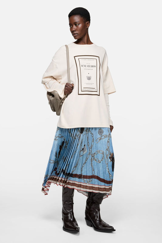 Acne Studios Layered graphic t-shirt - Warm beige