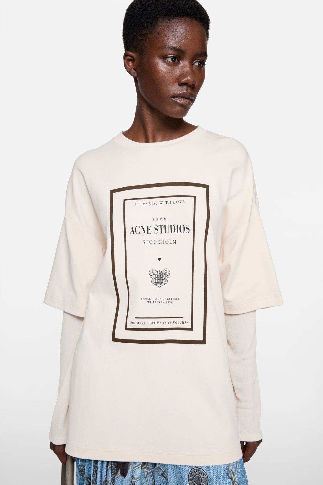 Acne Studios Layered graphic t-shirt - Warm beige