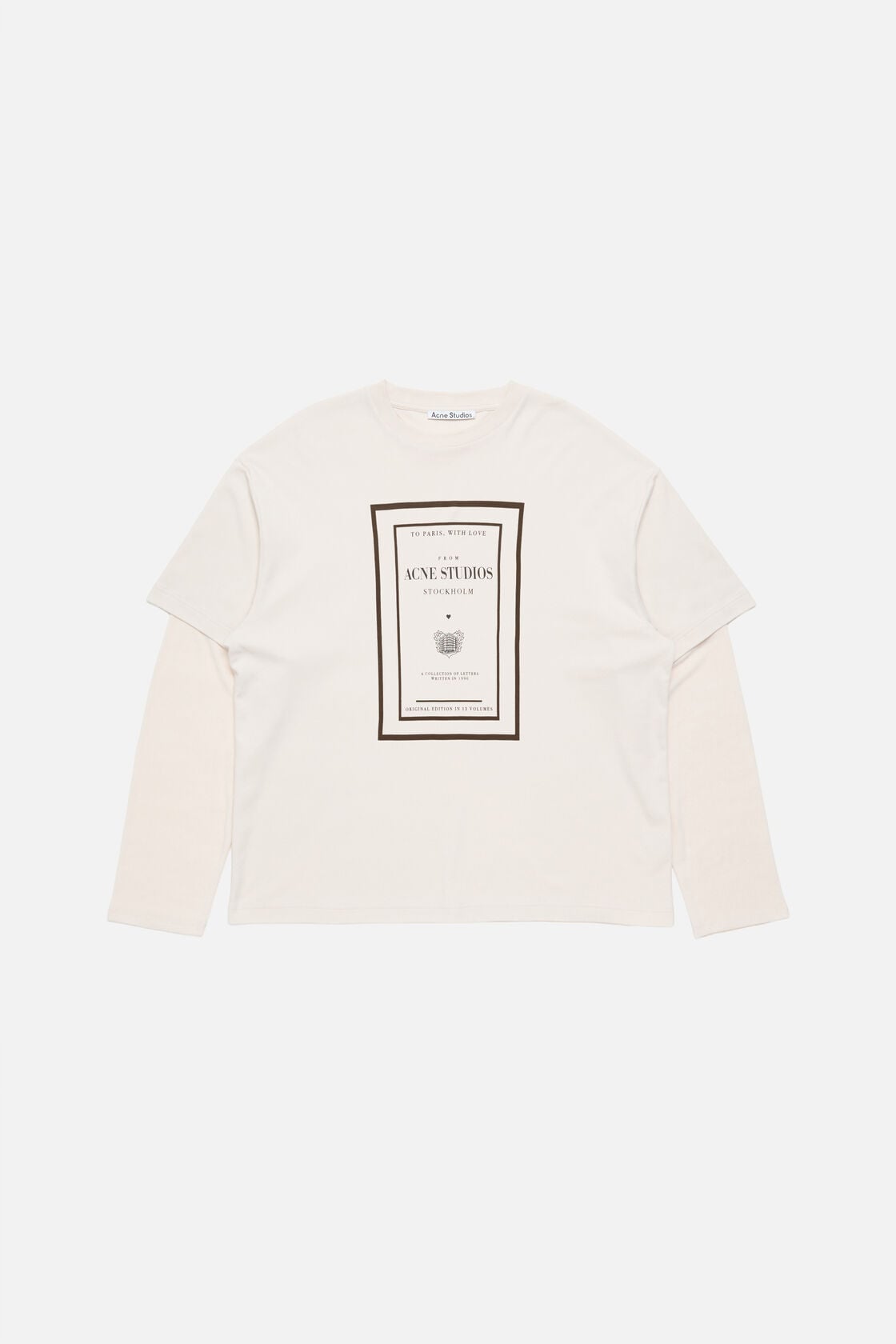 Acne Studios Layered graphic t-shirt - Warm beige