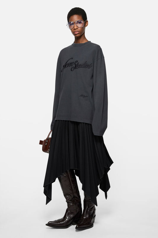 Acne Studios Embroidered logo t-shirt - Faded black