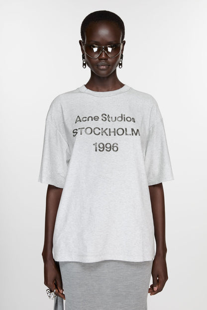 Acne Studios Sprayed logo t-shirt - Pale Grey Melange
