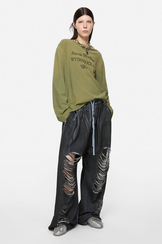 Acne Studios Sprayed 1996 logo t-shirt - Olive green