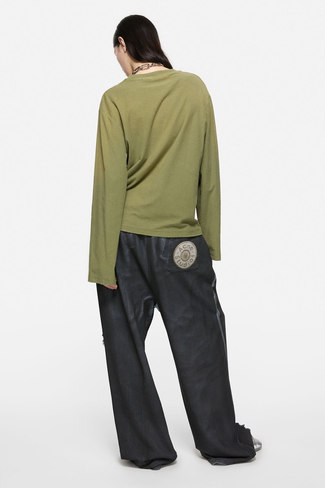 Acne Studios Sprayed 1996 logo t-shirt - Olive green