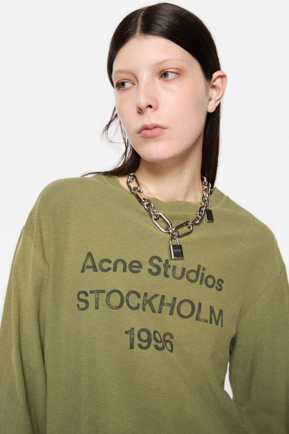 Acne Studios Sprayed 1996 logo t-shirt - Olive green