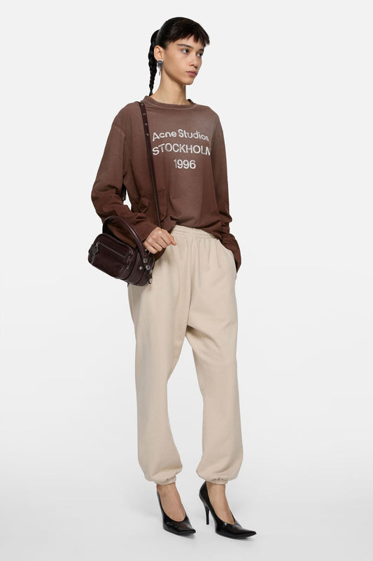 Acne Studios Sprayed 1996 logo t-shirt - Chocolate brown
