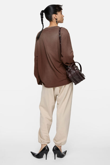 Acne Studios Sprayed 1996 logo t-shirt - Chocolate brown