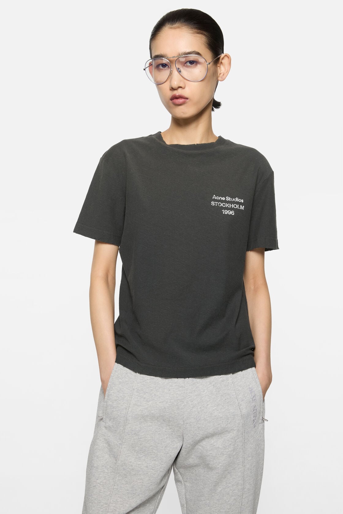 Acne Studios Sprayed logo t-shirt - Faded black