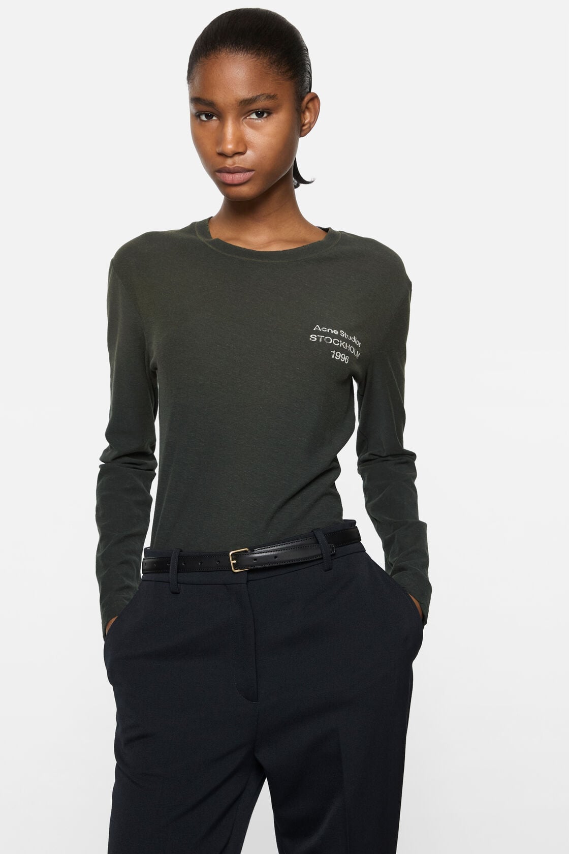 Acne Studios Distressed logo t-shirt - Faded black