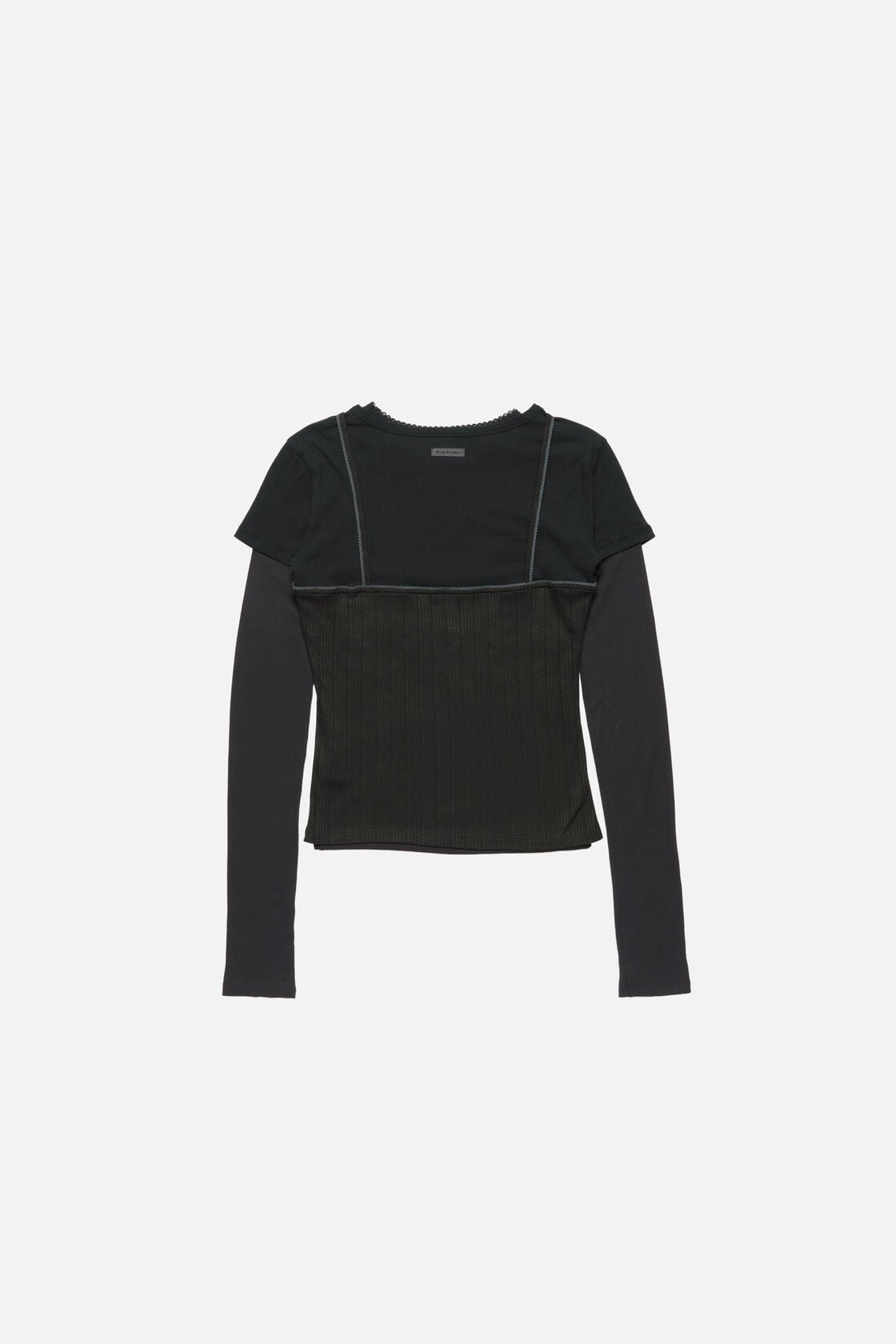 Acne Studios Layered jersey shirt with bow - Black