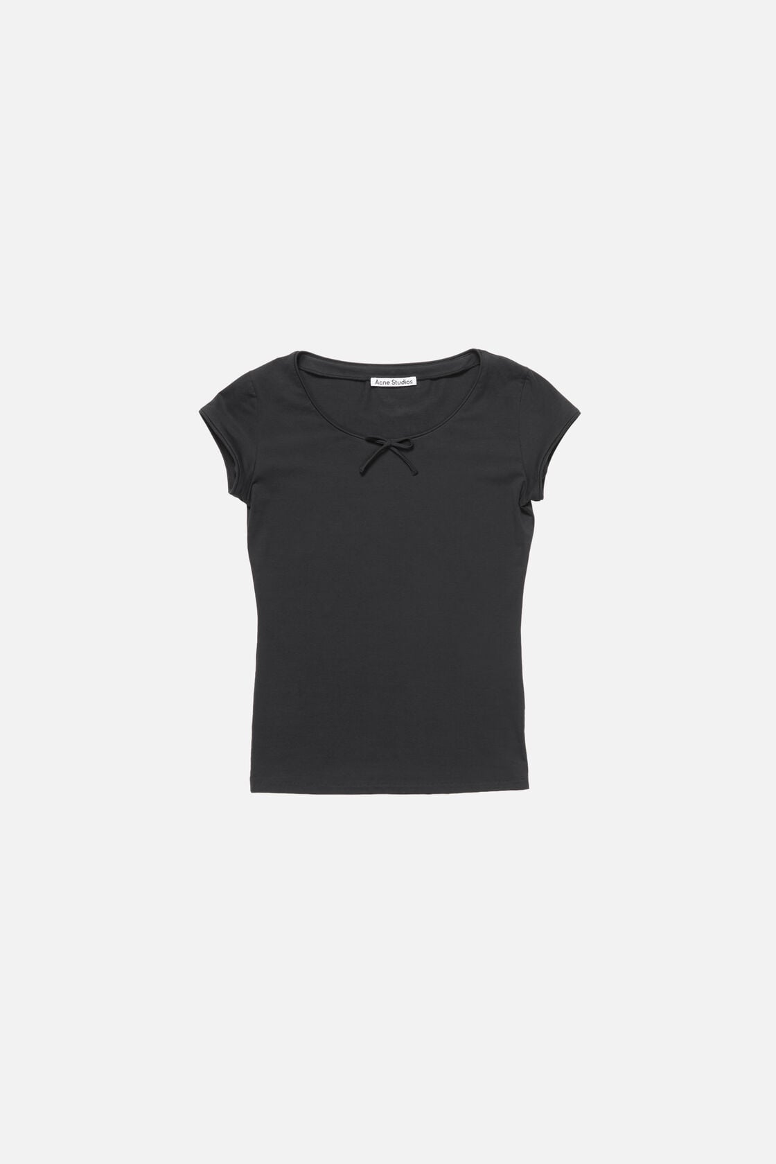 Acne Studios Jersey t-shirt with bow - Black