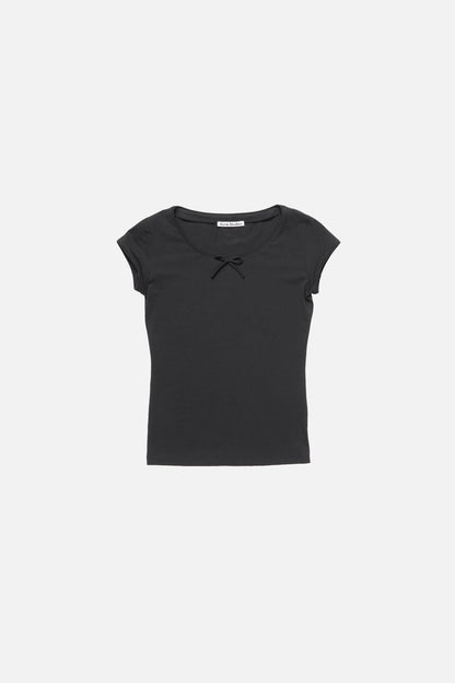 Acne Studios Jersey t-shirt with bow - Black