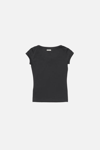 Acne Studios Jersey t-shirt with bow - Black