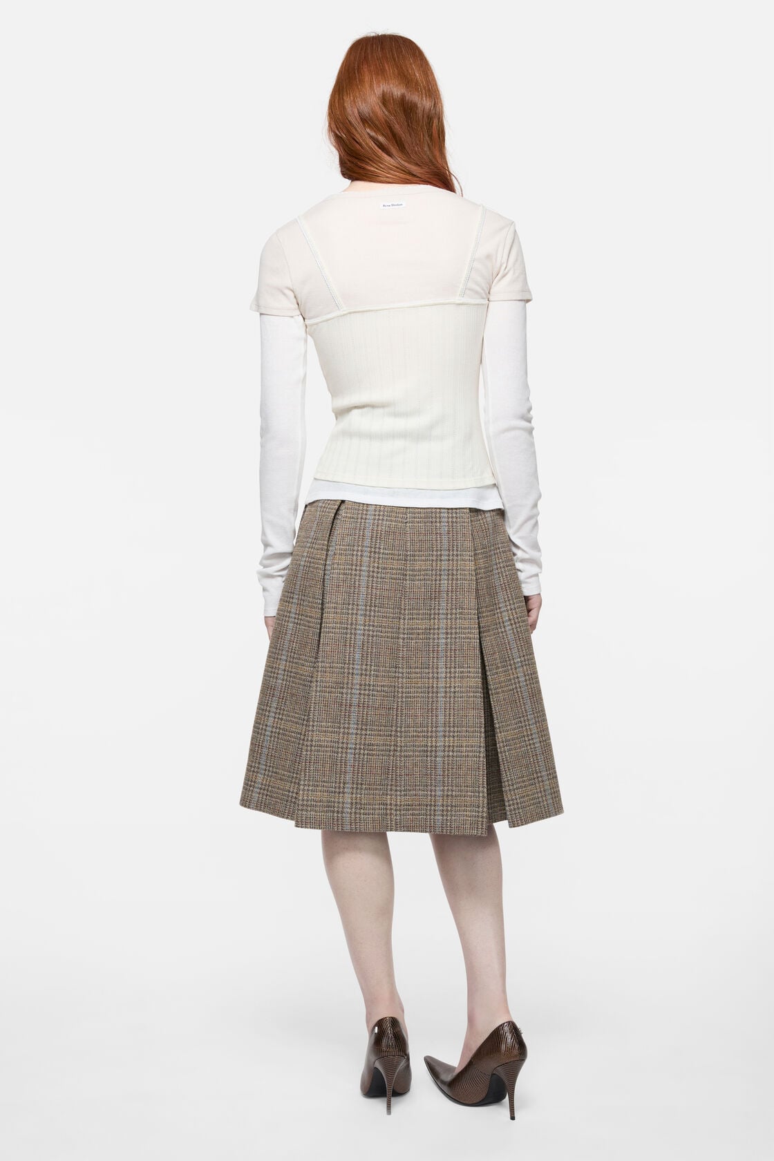 Acne Studios Layered jersey shirt with bow - White/Off White