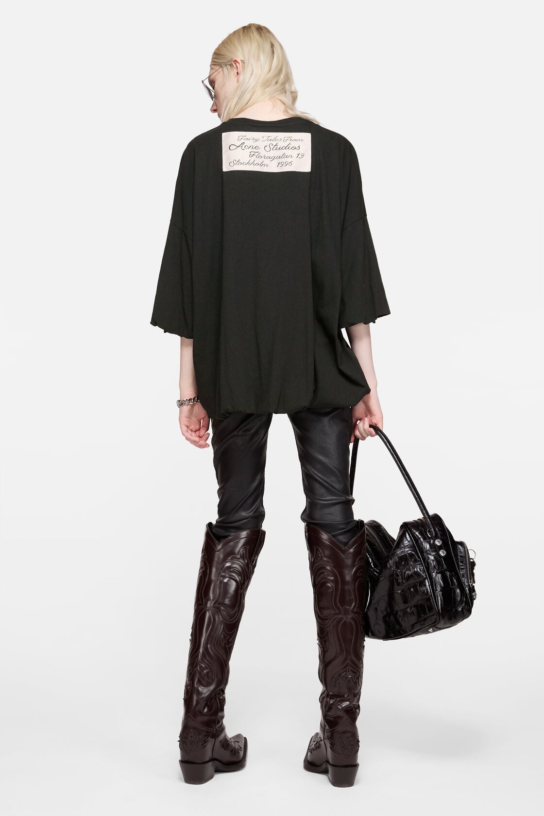 Acne Studios Gathered logo t-shirt - Black