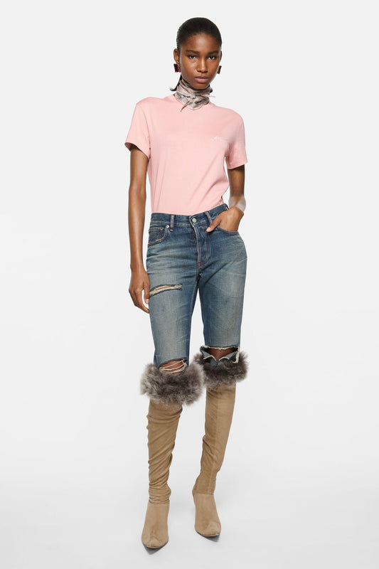 Acne Studios Fitted t-shirt with logo - Faded pink